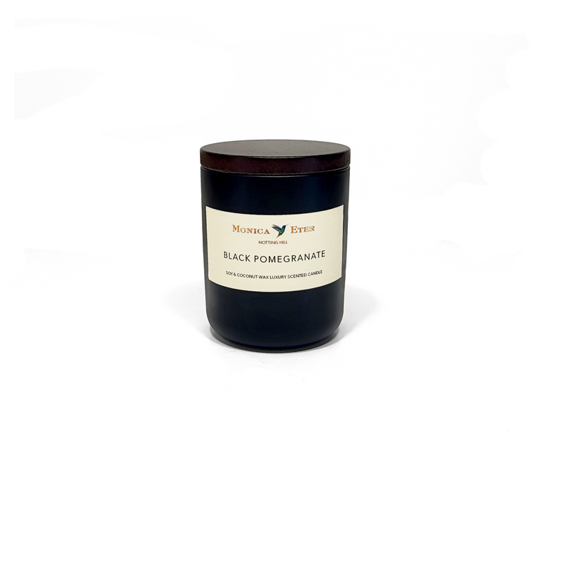 Black Pomegranate Scented Candle Large - Monica Eter sustainable luxury vegan candles