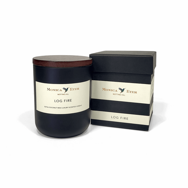 Log Fire Scented Candle Large - Monica Eter sustainable luxury vegan candles