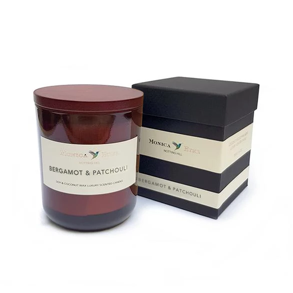 Bergamot & Patchouli Scented Candle Large - Monica Eter Candles